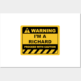 Funny Human Warning Label / Sign I'M A RICHARD Sayings Sarcasm Humor Quotes Posters and Art